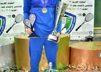 جاسم عادل الغريب بطل العرب للإسكواش تحت 19 سنة